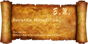 Beretka Mihaéla névjegykártya